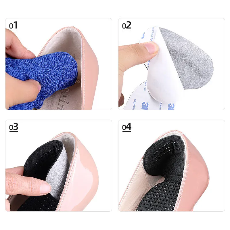 1pair T-shape Shoe Heel Pad Grips Shoe Insert Insoles Foot Heel Protector Cushion Pads for Women Heel Grips Liner Arch Support