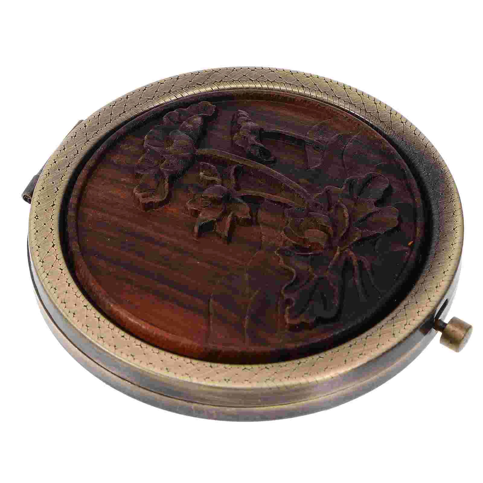 

Small Round Mirror Purse Travel Pocket Makeup Metal Double Side Handheld