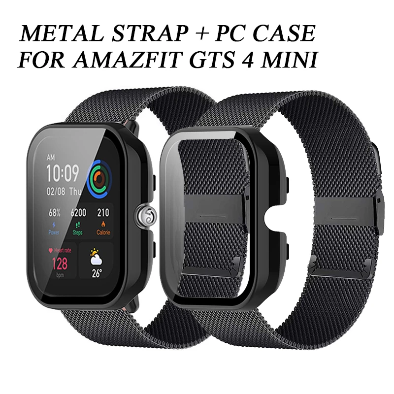 

Metal Milanese Watch Strap For Amazfit GTS 4 Mini Stainless Steel belt For Amazfit GTS 4 Mini Case Protector Shell Cover Frame