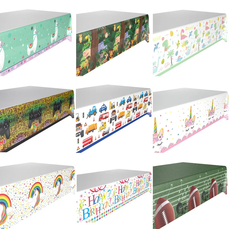 

New Cute Cartoon Tablecloth Birthday Party Tableware Tablecloth Single Product Holiday Theme Supplies Dress Up