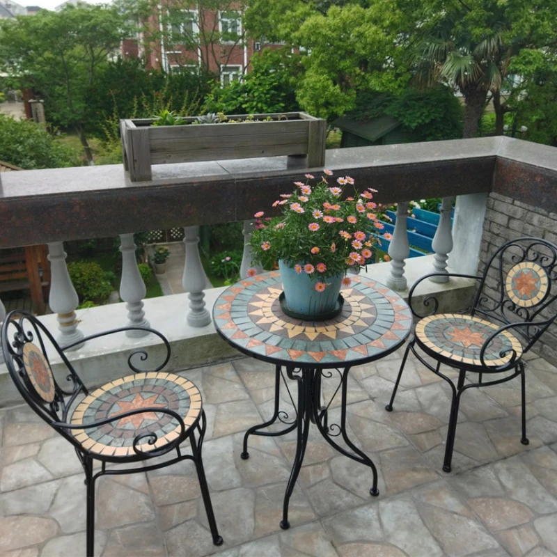 Железный художественный досуг Балконный стол и стул уличный садовый двор один