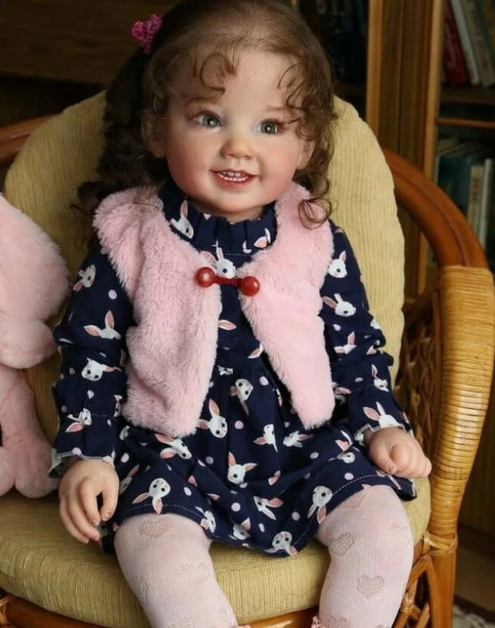 Фото Набор куклы-Реборн 28 дюймов Реалистичная кукла-Малыш Cammi улыбающееся лицо