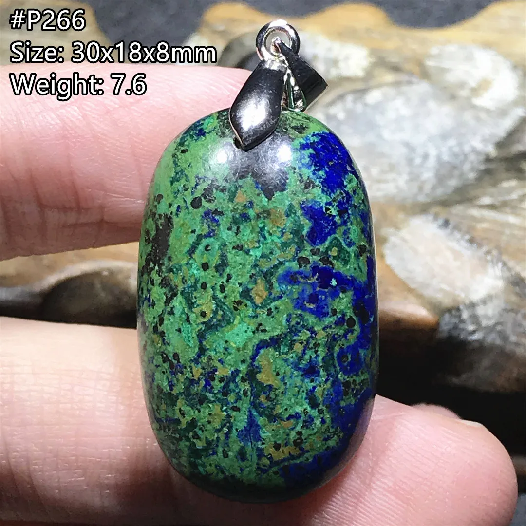 

Natural Green Blue Azulite Malachite Lapis Lazuli Pendant For Woman Man Rare Gift Crystal Beads Gemstone Royal Jewelry AAAAA