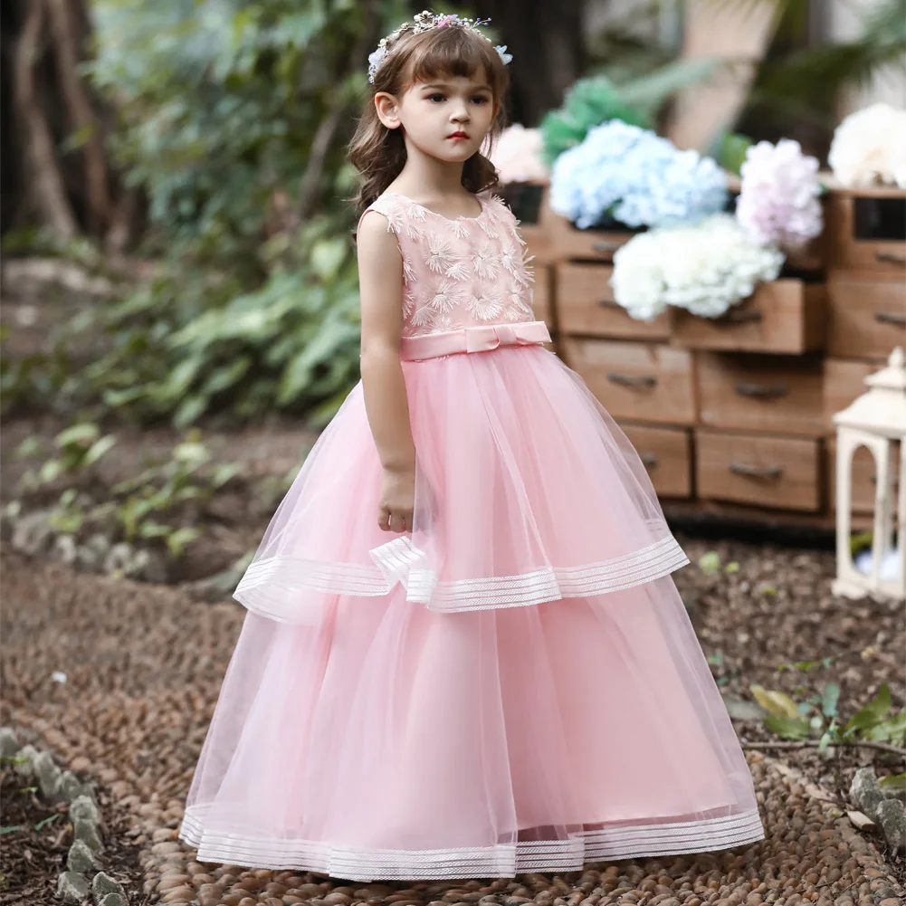 

Dress For Wedding Party Formal For Girls New 2022 Princess Kids Prom Dresses Children Costume Flower Wedding Dress Evening