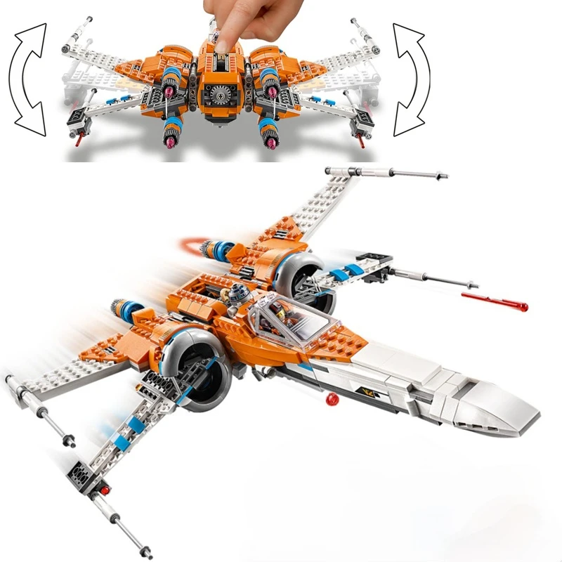 

Истребитель Poe Dameron X-wing совместим с игрушками-звездами 75273 и строительными блоками, развивающие игрушки для детей и мальчиков