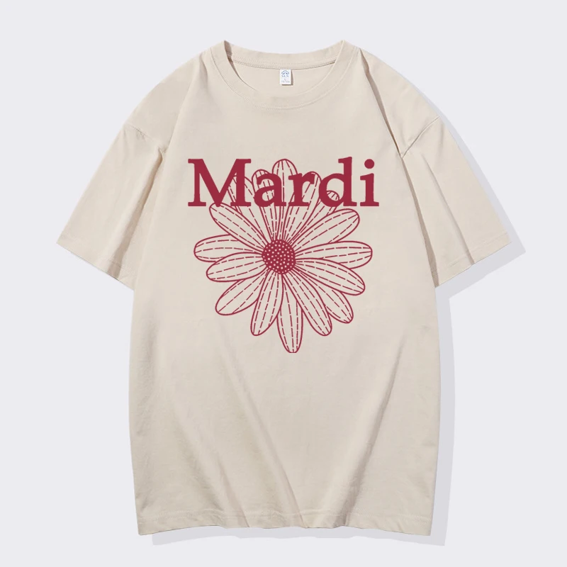 

Summer Essentials T-Shirt Cotton Men's T Shirt Small Daisy Alphabet Print Streetwear Fashion Brand Oversized Women's TShirts