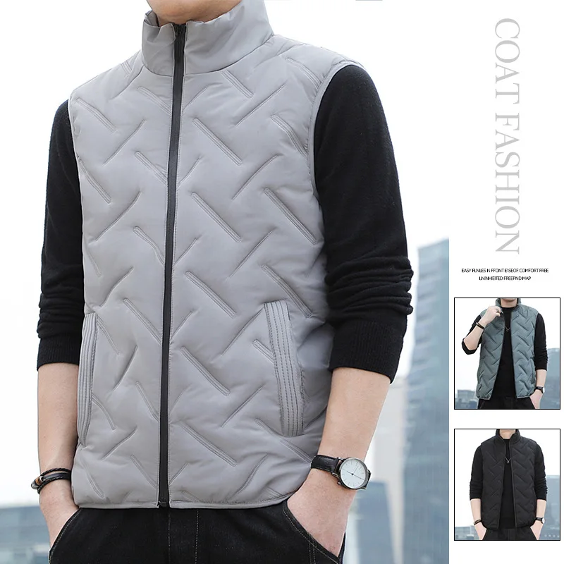 

Корейский Осенний стиль, модная куртка, пальто, Мужская брендовая зимняя безрукавка, мужской жилет, размер, повседневная жилетка
