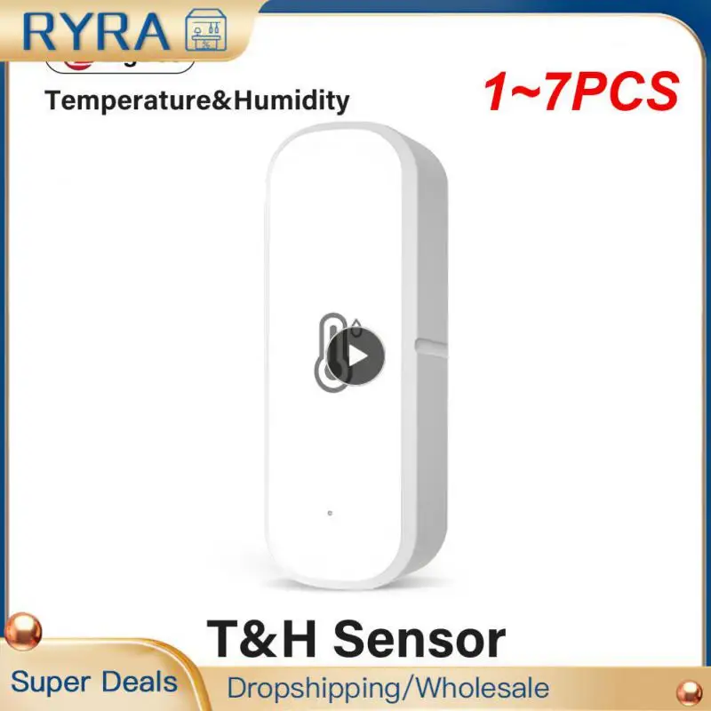 

1~7PCS Tuya Zigbee / WiFi Smart Temperature Humidity Sensor Indoor Hygrometer APP Remote Monitor Var Smart Life Works With Alexa