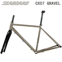 seaboard 700c cr mo gravel frame cx07 brushed silver disc brake chrome frame with carbon fork heat treatment steel road bike