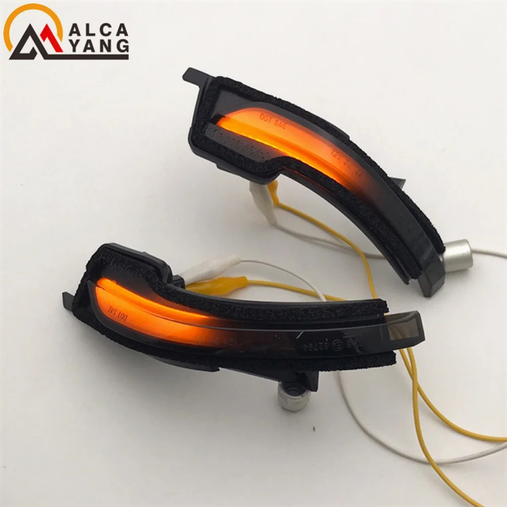 2x динамические янтарно-белые боковые зеркала заднего вида указатель поворота