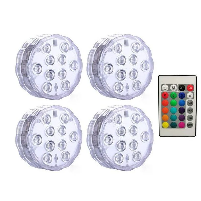 

IP68 10LED Waterproof Multi Color Lights Underwater Night Lamp Tea Light Vase Bowl Party Wedding Christmas Decoration