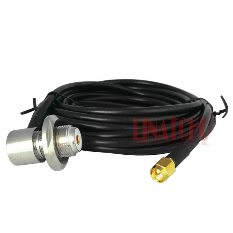 5 Meters RG58U Coaxial SMA Male and Right Aangle SO239 Connector for Walkie Talkie Radio Antenna Cable