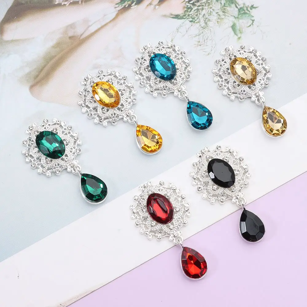 

Tool Water Droplets Brooch Jewelry Accessories Sparkling Crystal Scrapbooking Sewing Button Pendant Alloy Rhinestone