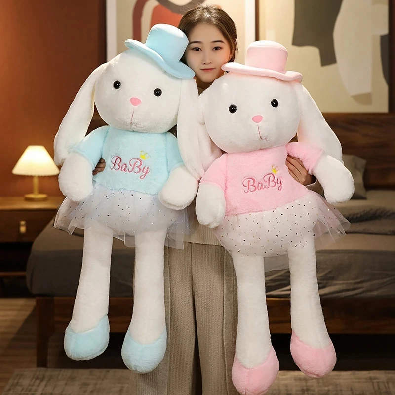 

Гигантский длинный кролик, плюшевая игрушка, мягкая подушка для сна, плюшевая балетная игрушка-кролик, подарок на день рождения, милые плюшевые сопутствующие игрушки