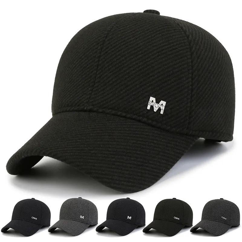 

Winter Plush Thickening Warm Baseball Caps For Men Trucker Hat Party Cap Cold Proof Earmuffs Hats Cycling Sports Hat gorras