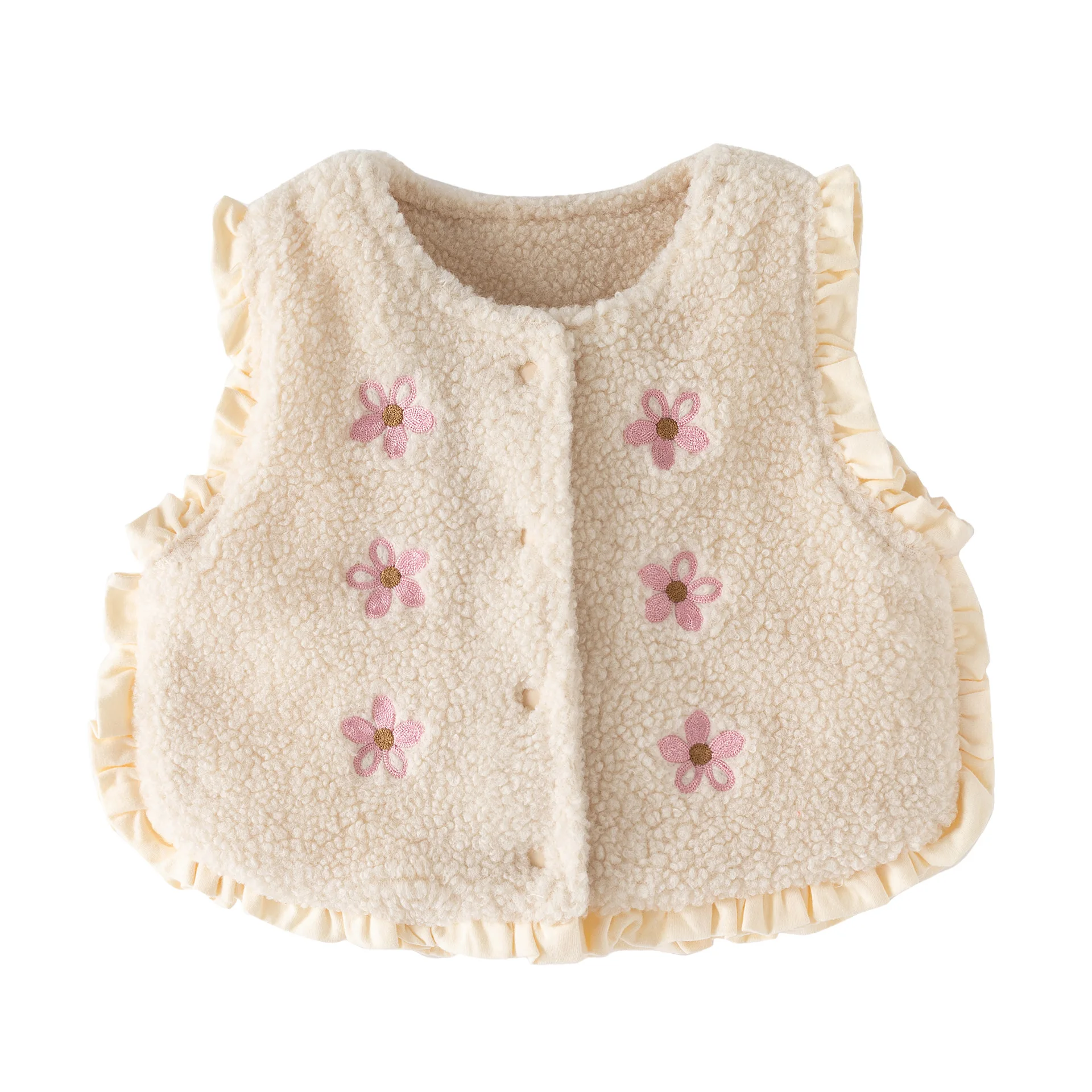Жилет для девочек 23 Осенняя Новинка детская одежда жилет из овечьей шерсти милая