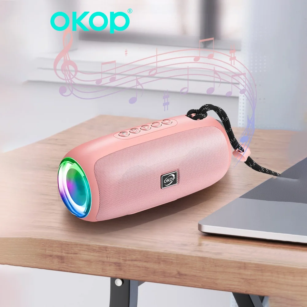 Фото OKOP Открытый портативный беспроводной совместимый динамик с легким музыкальным плеером поддерживает функцию вызова USB/TF, музыкальная вечеринка для кемпинга №3
