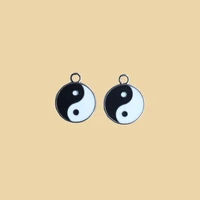 50pcslot enamel yin yang charms pendants kung fu tai chi beads 2 sided for diy jewelry necklace earrings making accessories