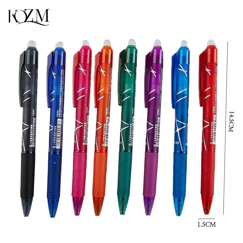 

Press Erasable Gel Pen Set 0.5mm Bullet Blue Green Purple Ink Neutral Erasable Pen School Office Stationery Supply