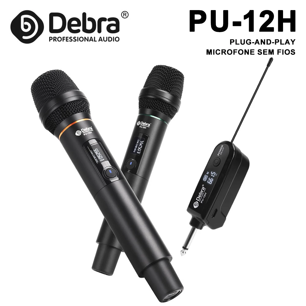 Беспроводной микрофон Debra PU-12H 2-канальный профессиональный ручной UHF для конфет