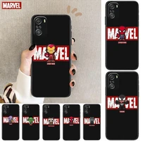 marvel logo hero phone case for xiaomi redmi 11 lite pro ultra 10 9 8 mix 4 fold 10t black cover silicone back prett
