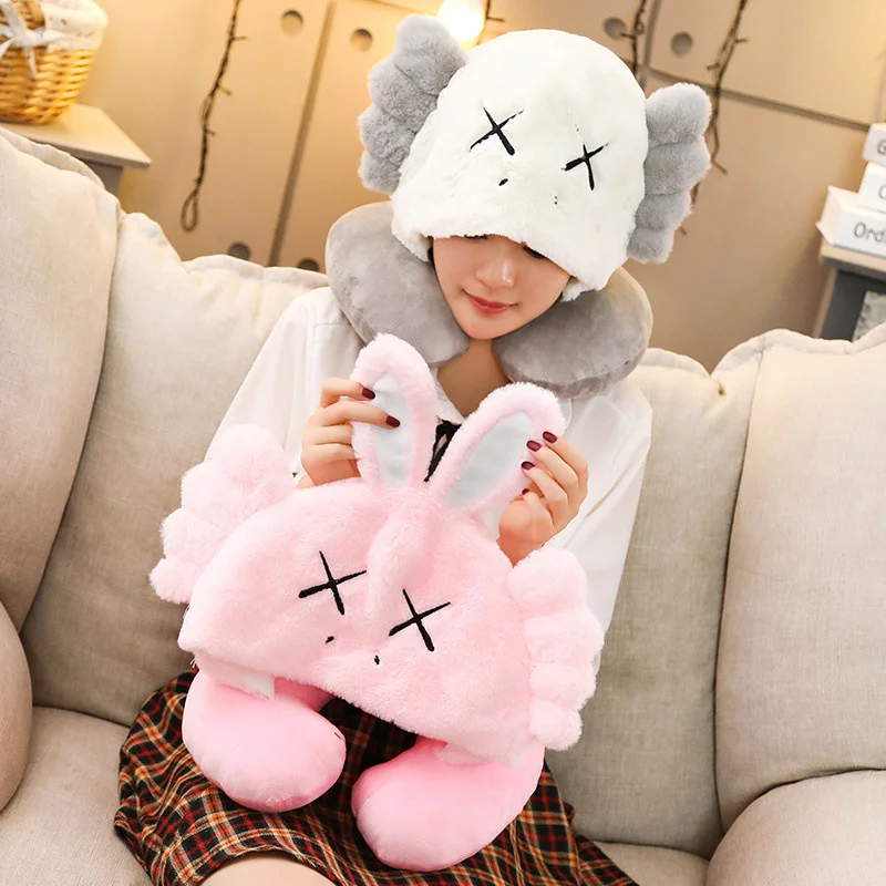 

Kawaii Sesame Street Hooded U-shaped Pillows Cute Anime Plush Dolls Travel Office Rest Soft Pillows Birthday Gift for Boy Girls
