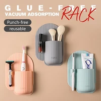 glue free vacuum adsorption rack toothbrush holder toothpaste storage rack shaver toothbrush dispenser bathroom organizer access