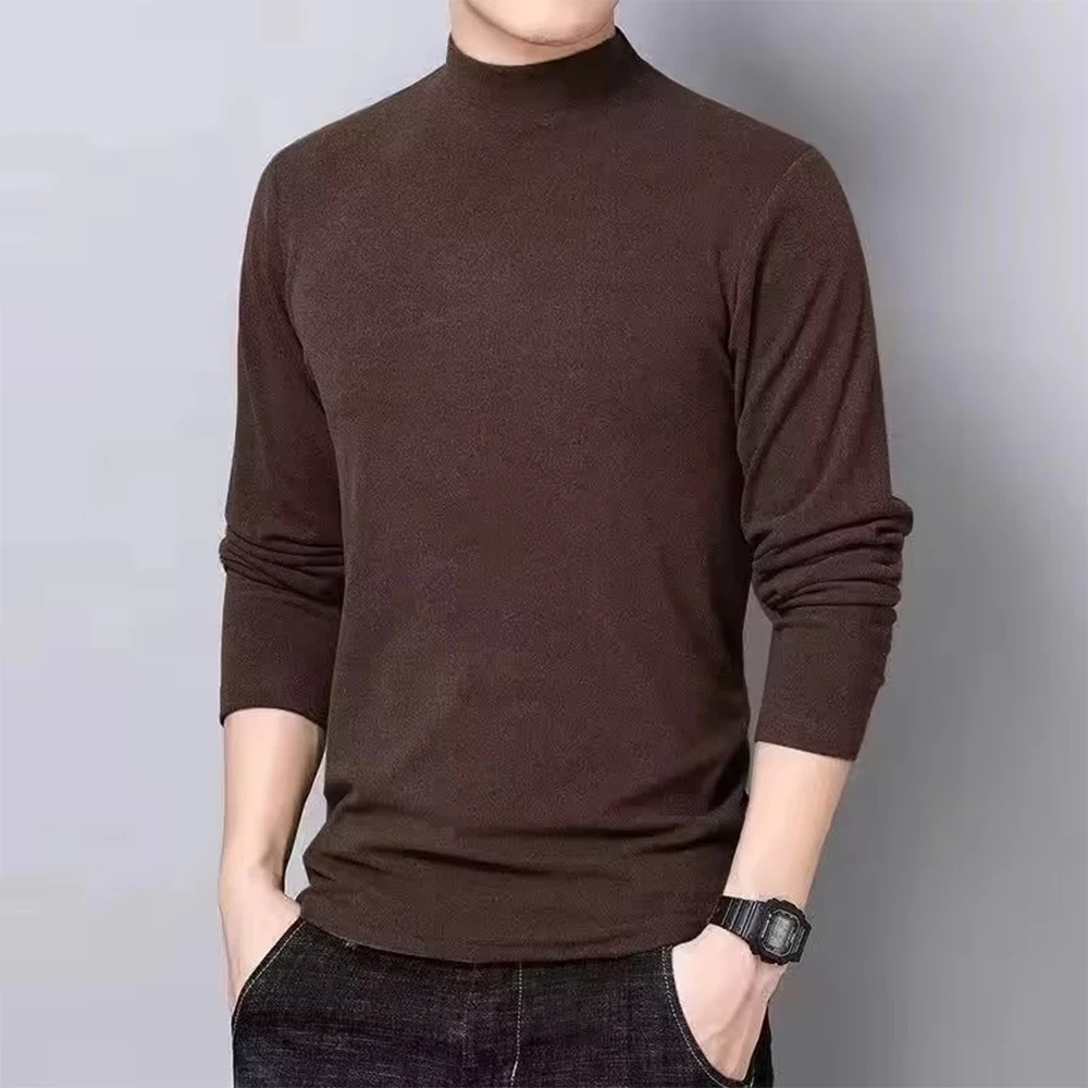 

Men's T-shirt Autumn Winter Warm T-shirt Casual Elasticity Half Turtleneck Pullover Long Sleeve Tops Slim Clothing