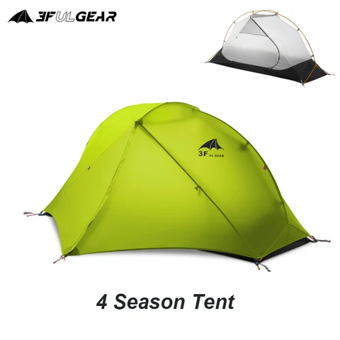Туристическая палатка 3F UL GEAR, 1 человек, 3-4 сезона, зеленая