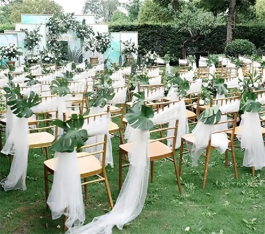 10/50 шт. 17x250 см блестящий шифоновый набор поясов для стула марлевые свадебные