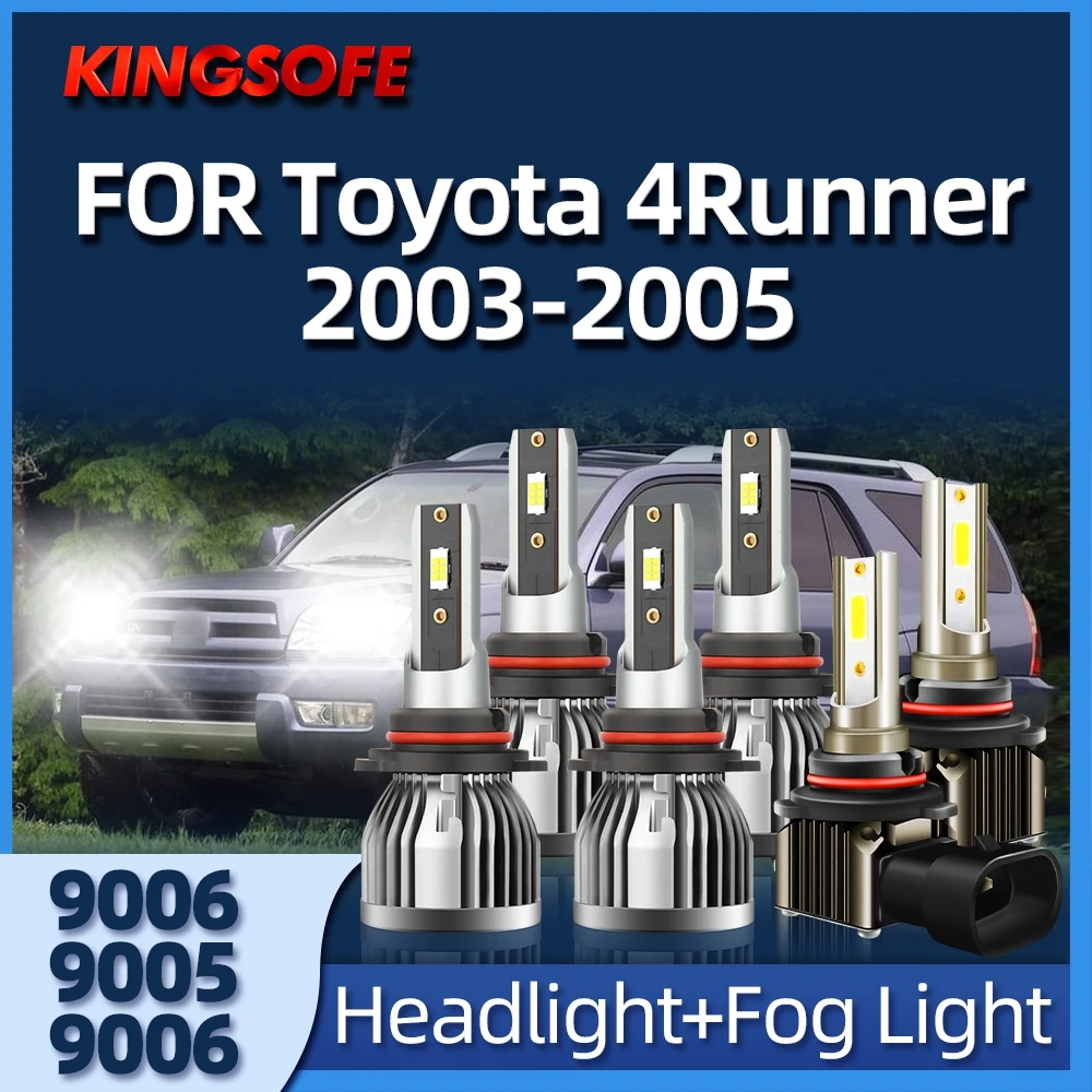 

Roadsun 2/6Pcs LED Headlights 26000LM 6000K 9005 9006 HB3 HB4 Auto Lights For Toyota 4Runner 2003 2004 2005