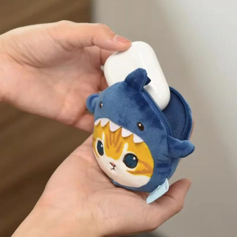 Плюшевый кошелек-брелок Mofusand Shark Cat, мультяшный кошелек для карт, мини-портативный чехол для наушников и помады, подарок для пары (art.: 3920dcb9d81c2) - 3920dcb9d81c2