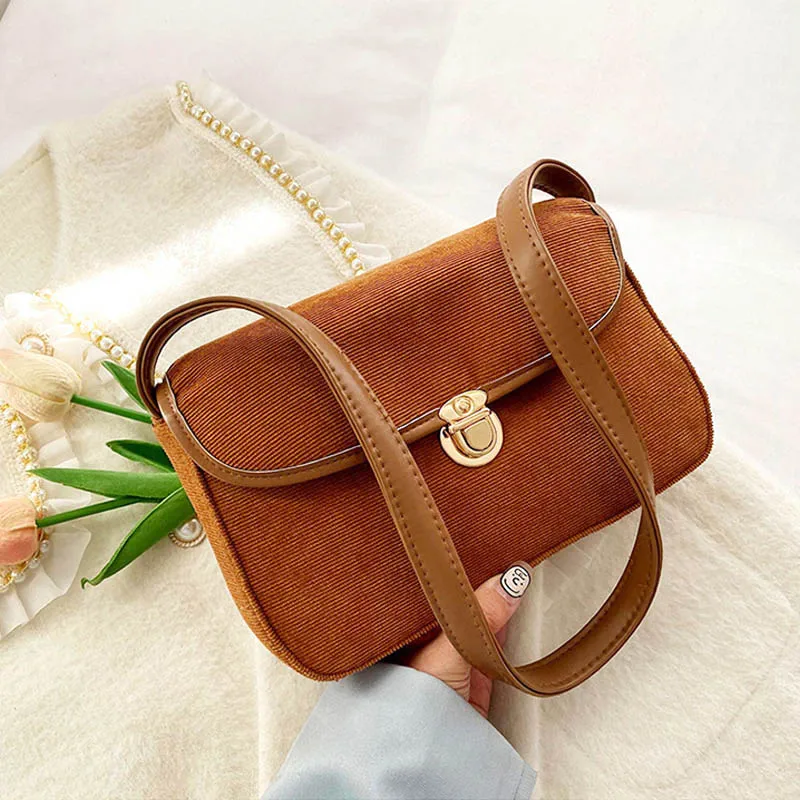 

Casual Underarm Shoulder Bags Satchel Designer Women Handbag Corduroy Armpit Small Square Bag Fashion Women Hand Bags Clutch