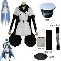 Cosplay Anime Life Akame Ga Kill! Esdeath Empire Cosplay Costume Manga General Uniform with Hat Wig Socks for Halloween Outfit