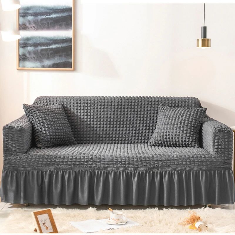 

Plaid Seersucker Sofa Cover For Living Room Stretch Sofa Slipcover Home Armchair Cover 1/2/3/4 Seat Corner Sofa Couch Cover