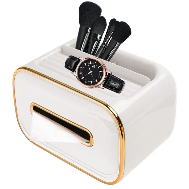 

Desktop Tissue Storage Box Rectangular Tissue Box Cover Multifunctional Tissue Box Holder Rectangular Facial Tissue Holder