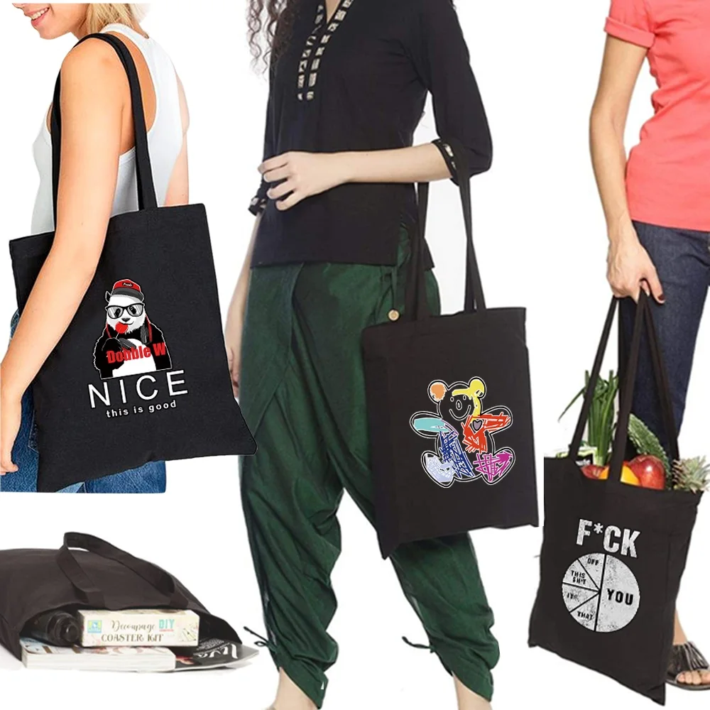 

Tote Bag Shopping Bag Harajuku Unisex Casual Handbag Shopper Shoulder Bags Canvas Bag Women Eco Large-capacity Handbags