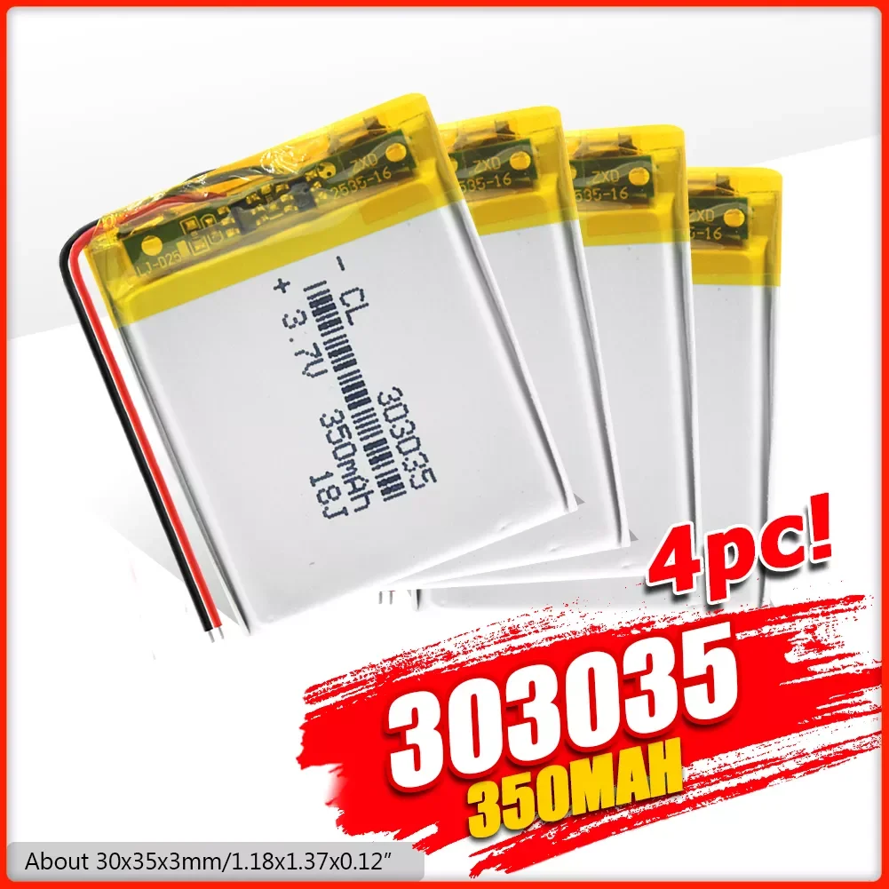 

NEW IN 303035 Polymer lithium ion / Li-ion battery for voice recorder pen,smartband,smart watch bluetooth,mp3 mp4 mp5 GPS