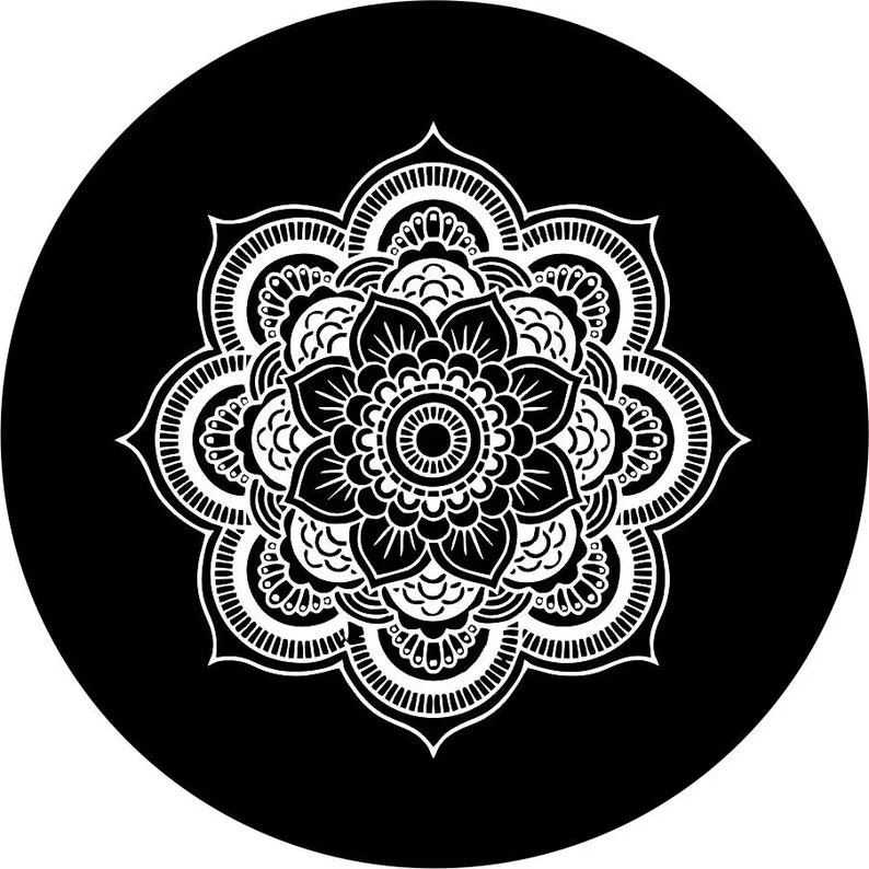 

Чехол для запасной шины White Mandala для любого автомобиля, марки, модели и размера-Jeep, RV, трейлера,