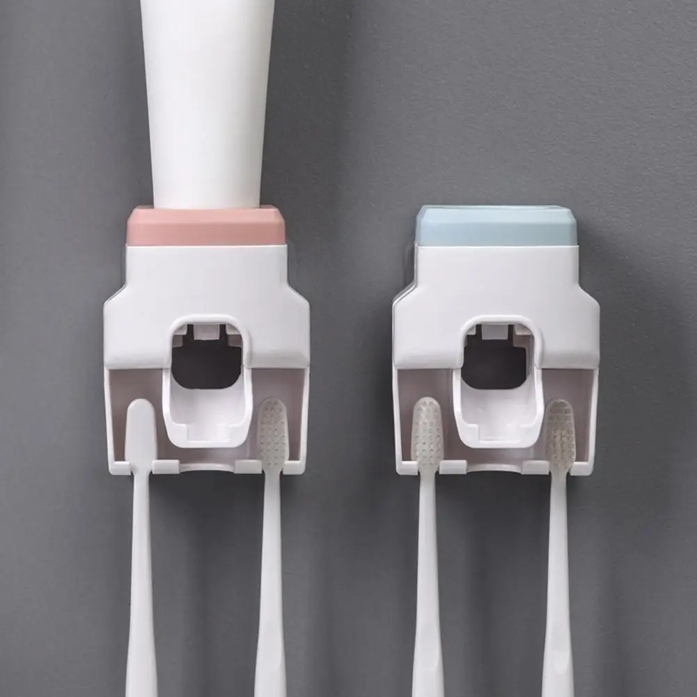 

Creative Wall Mount Automatic Toothpaste Dispenser and Small Toothbrush Holder Toothpaste Squeezer for Family Shower Bathroom