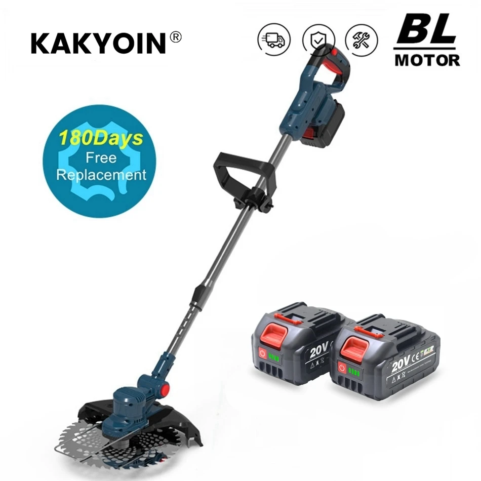 Cordless Lawn Mower Brushless Motor Electric Grass Trimmer Adjustable Length Angle Telescopic Pruning Garden Tools Wire Wheel
