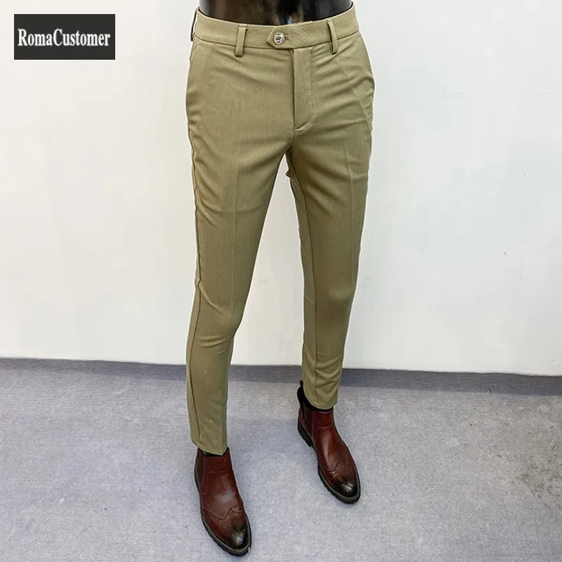 

Suits Pants Mens Spring Autumn New Casual Trousers Trend All-Match Business Slim Fried Street Handsome Male Pencil Pants