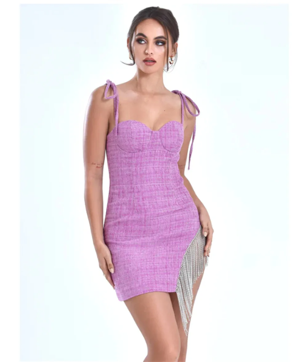 

New Summer Elegant Sexy Female Bandage Dress Strap Without Sleeves Celebrity Hot Track Club Party Bodycon Dress