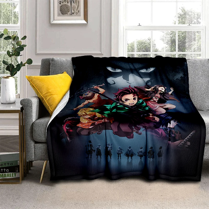 

Demon Slayer Soft Plush Sofa Bed Throwing Cartoon Picnic Blankets Modern Flannel Blanket Cover Gedruckt Bettdecke Geschenk