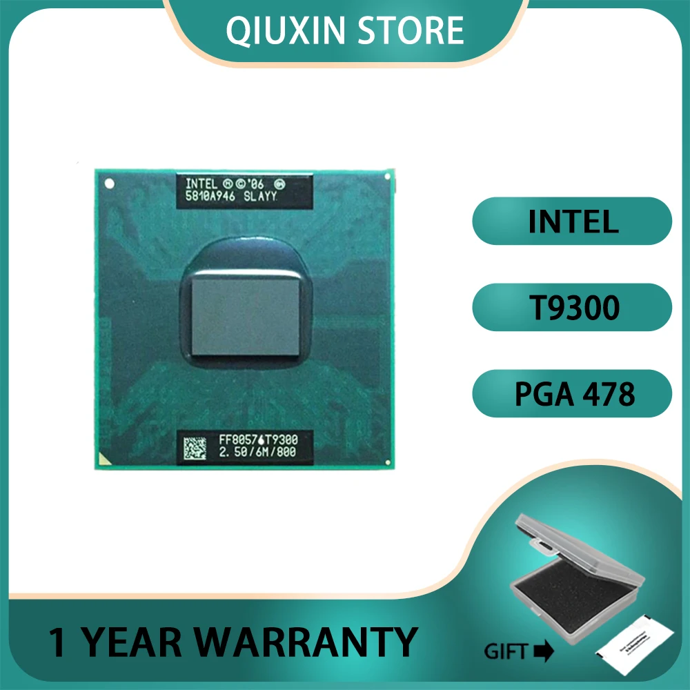 

Процессор Intel Core 2 Duo T9300 SLAQG SLAYY 2,5 ГГц двухъядерный двухпотоковый ЦПУ Процессор 6 Мб 35 Вт Разъем P
