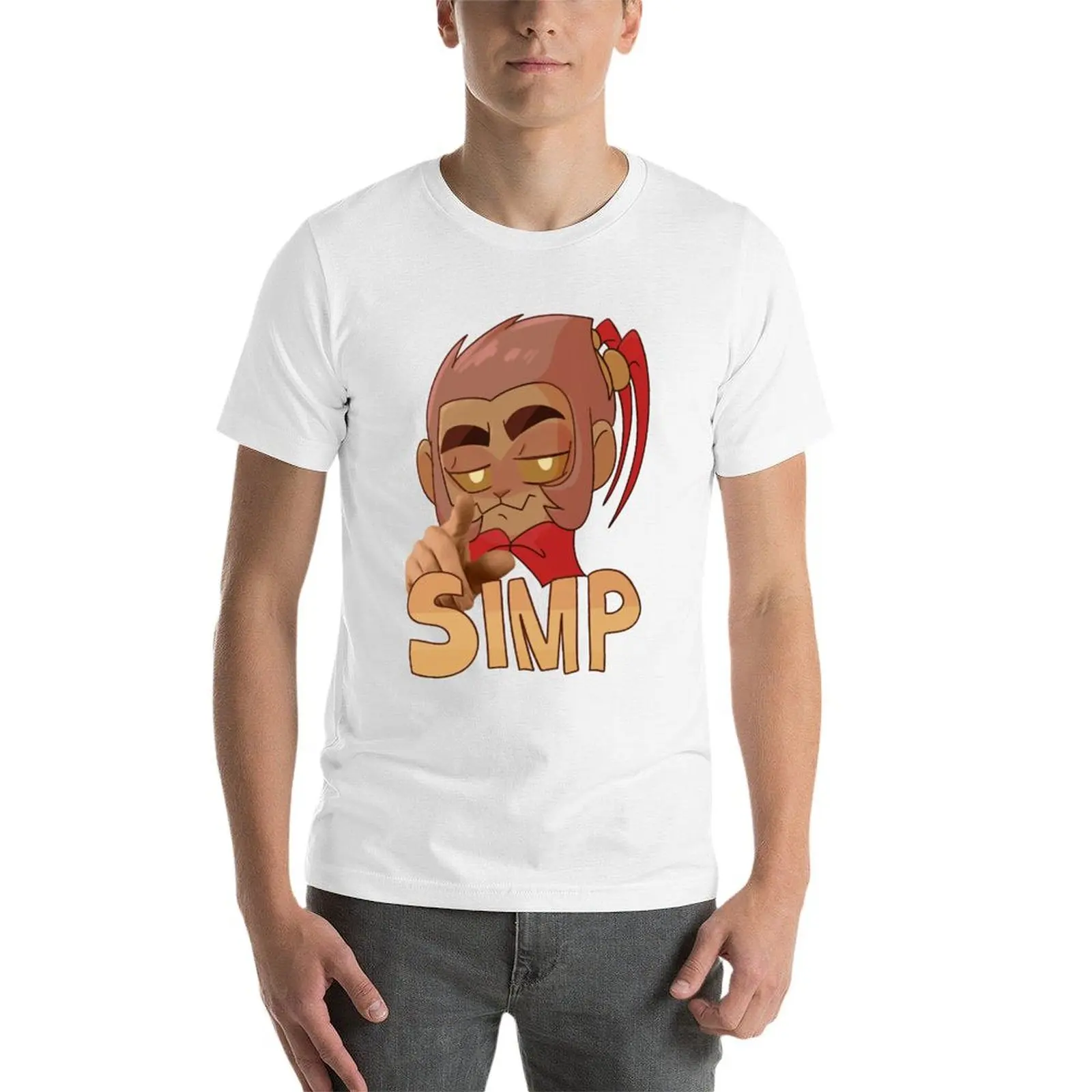 Фото Футболка SIMP- Monkie King, футболка в стиле аниме, футболка для мужчин, футболки из 100% хлопка, дизайнерская футболка №3