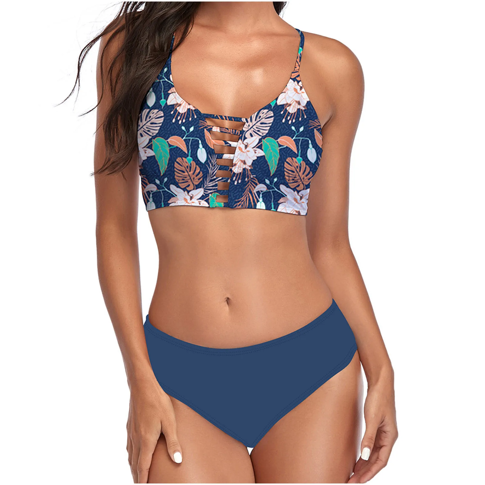 

Containing Piece Two Solid Swimsuit Set Chest Pad Lady Fashionista Bikini Sexy Swimwears Tankinis Set Swimwears bikini top