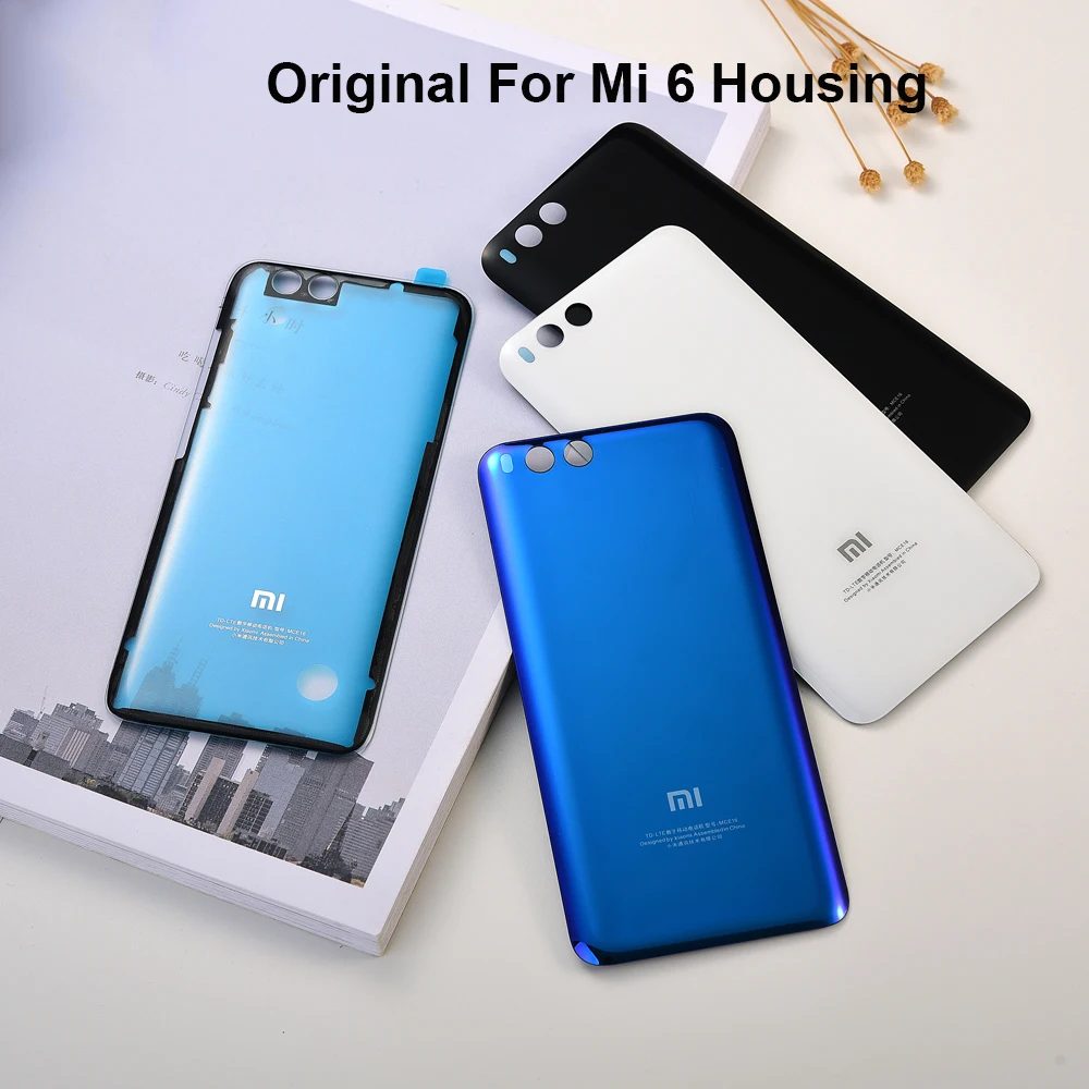 

Новинка, стеклянная задняя крышка батарейного отсека для Xiaomi Mi6, задняя крышка корпуса, Ремонтный чехол для Xiaomi 6 Mi6 M6, сменная панель, оболочк...