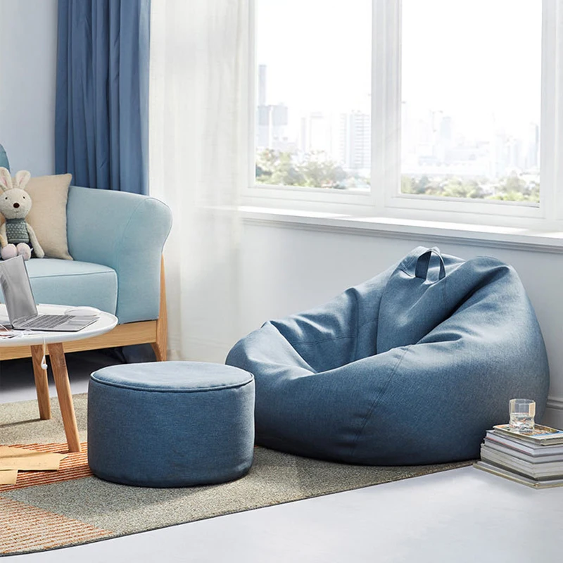 Большие/маленькие чехлы для диванов Lazy BeanBag стулья без наполнителя из льняной