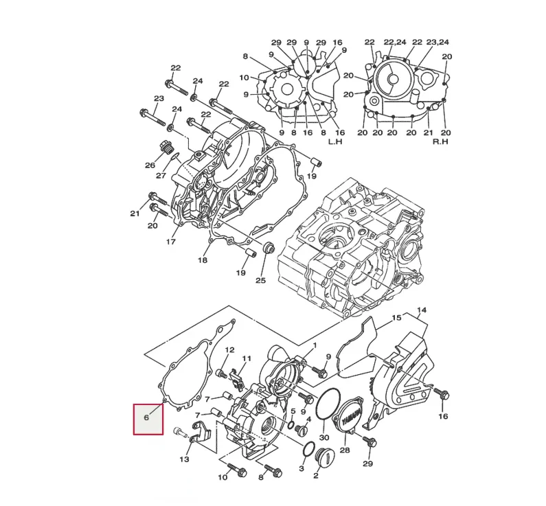 Прокладка крышки картера двигателя мотоцикла для Yamaha XT250 2013-2024 RAPTOR 250 YFM25 2008-2013 XG250
